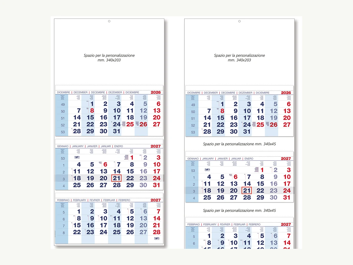 Calendari a blocchi con datario da strappare a Gavardo (Brescia)