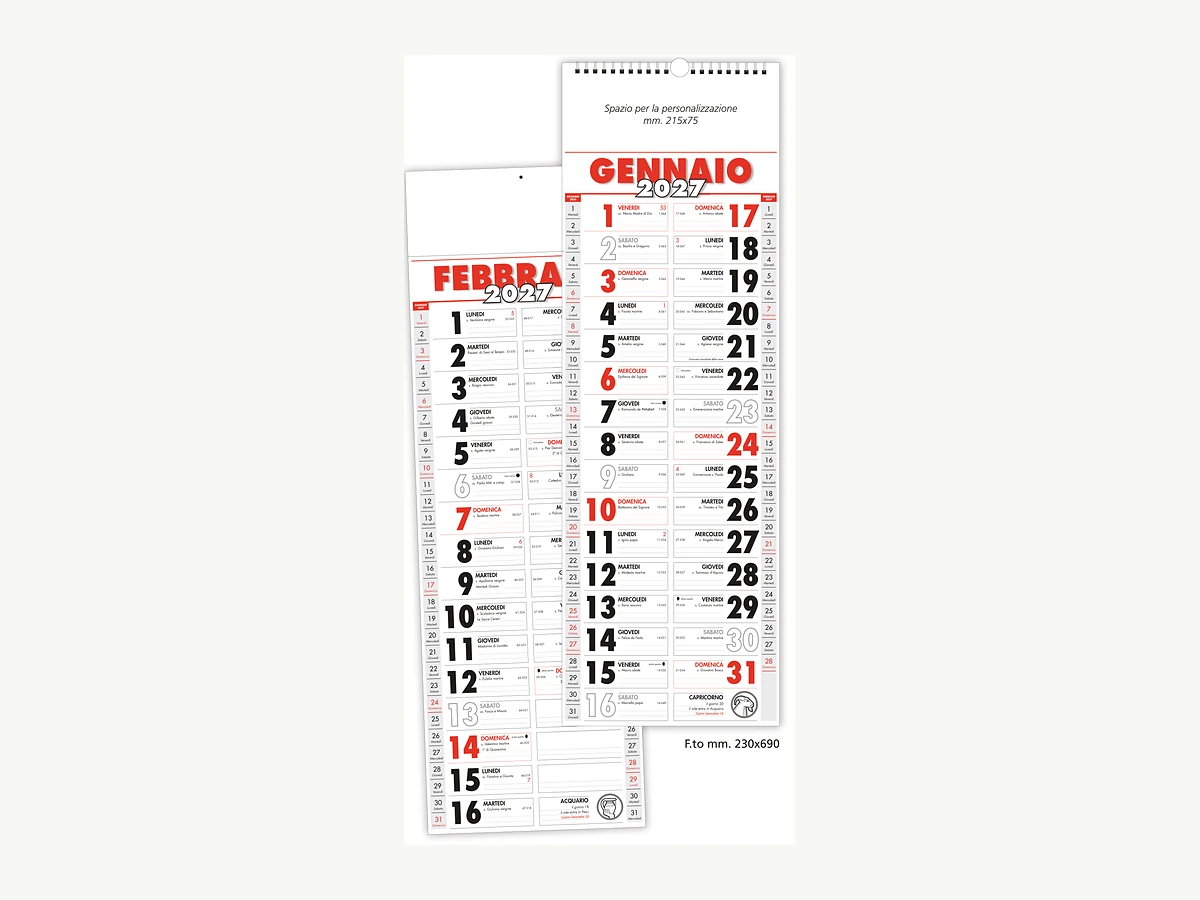 Calendari olandesi personalizzati con testata aziendale a Gavardo (Brescia) | Grafiche Tumminello