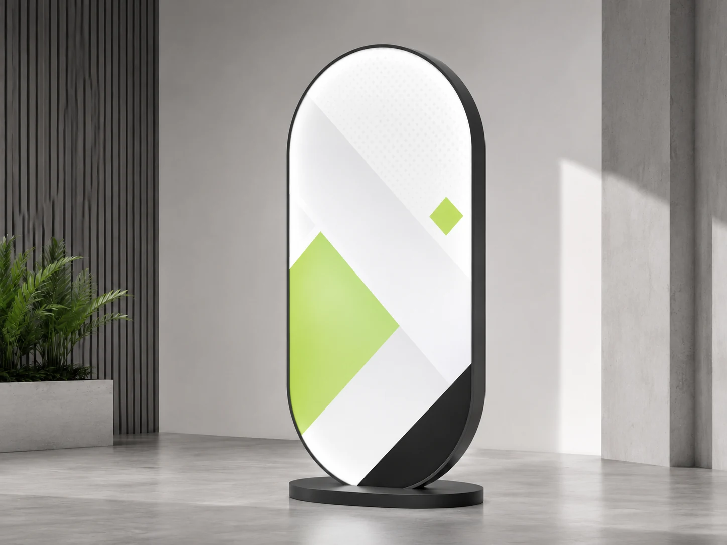 Espositore ovale da terra luminoso a Gavardo (Brescia)