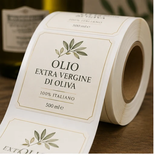 Etichette adesive in carta patinata stampate da Grafiche Tumminello